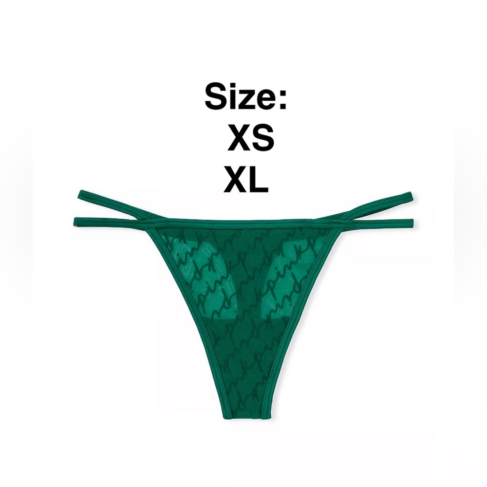 Victoria’s Secret PINK
FLOCKED MESH THONG PANTY - NEW